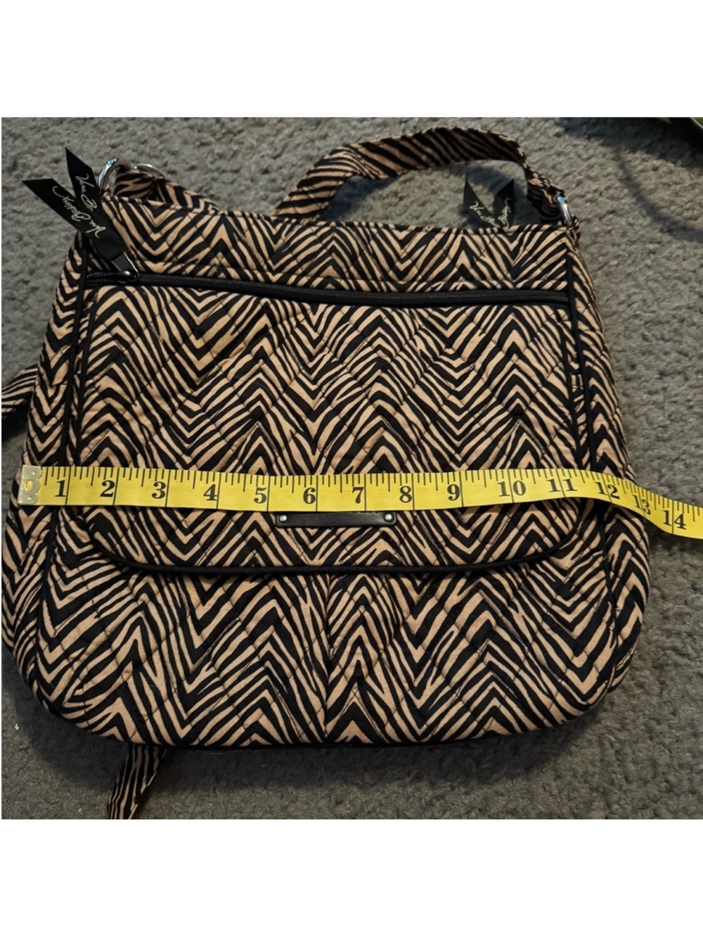 Vera Bradley Black and Beige Zigzag Crossbody Bag